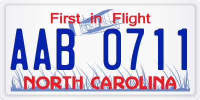 NC license plate AAB0711