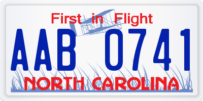 NC license plate AAB0741