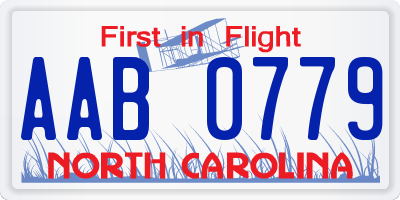NC license plate AAB0779