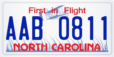 NC license plate AAB0811
