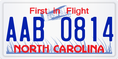 NC license plate AAB0814
