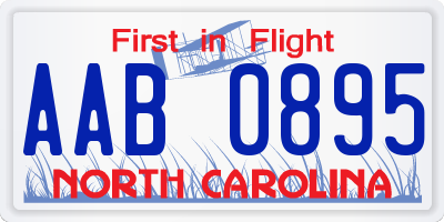 NC license plate AAB0895