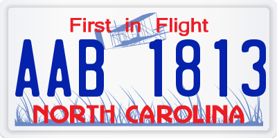 NC license plate AAB1813