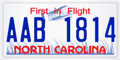 NC license plate AAB1814