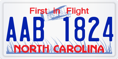 NC license plate AAB1824