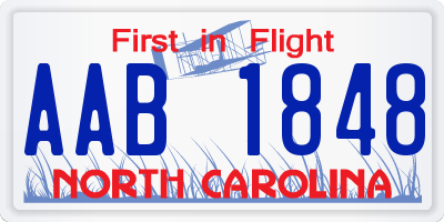 NC license plate AAB1848
