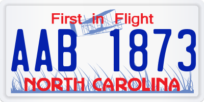 NC license plate AAB1873