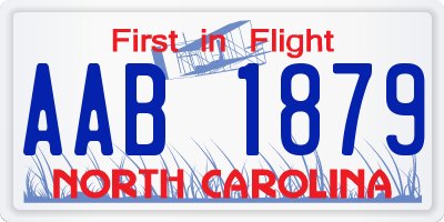 NC license plate AAB1879