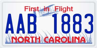 NC license plate AAB1883