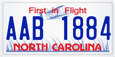 NC license plate AAB1884