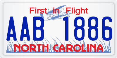 NC license plate AAB1886