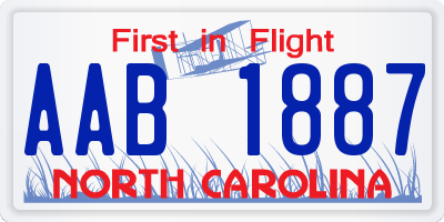 NC license plate AAB1887