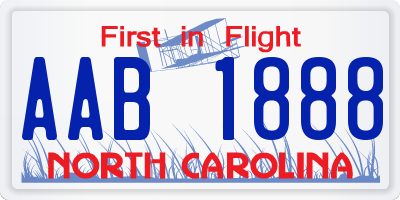 NC license plate AAB1888