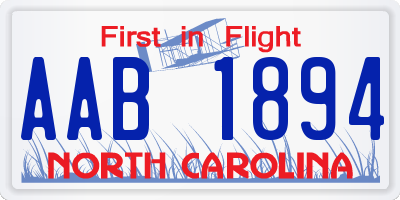 NC license plate AAB1894