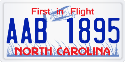 NC license plate AAB1895