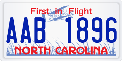 NC license plate AAB1896