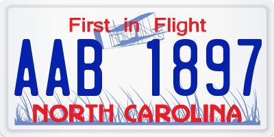 NC license plate AAB1897