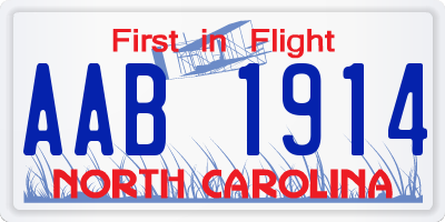 NC license plate AAB1914