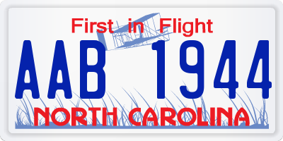 NC license plate AAB1944