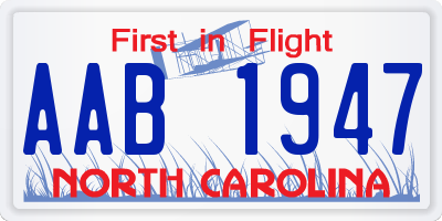 NC license plate AAB1947