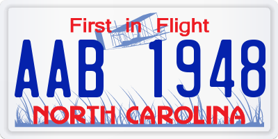 NC license plate AAB1948