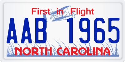 NC license plate AAB1965