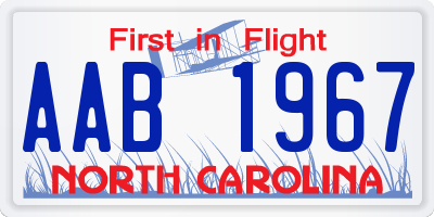 NC license plate AAB1967