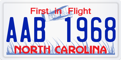 NC license plate AAB1968