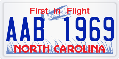 NC license plate AAB1969