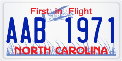 NC license plate AAB1971