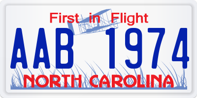 NC license plate AAB1974