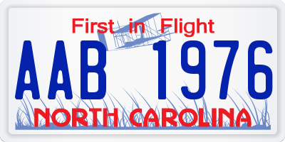 NC license plate AAB1976