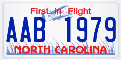 NC license plate AAB1979