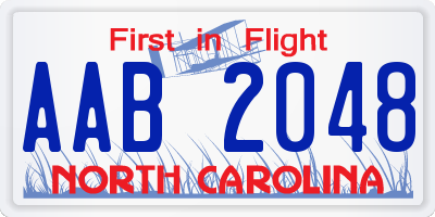 NC license plate AAB2048