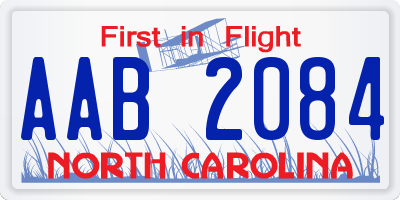 NC license plate AAB2084