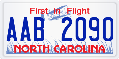 NC license plate AAB2090