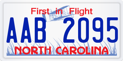 NC license plate AAB2095