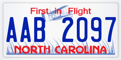 NC license plate AAB2097