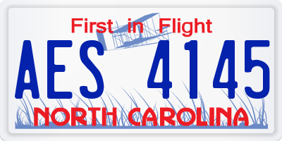 NC license plate AES4145
