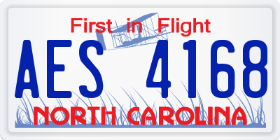 NC license plate AES4168