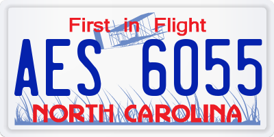 NC license plate AES6055