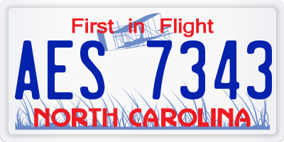 NC license plate AES7343