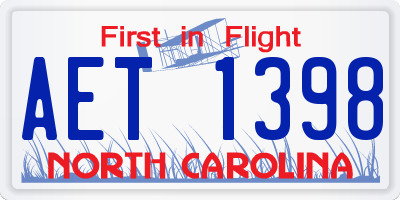 NC license plate AET1398