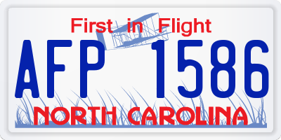 NC license plate AFP1586