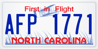 NC license plate AFP1771
