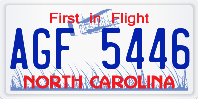NC license plate AGF5446