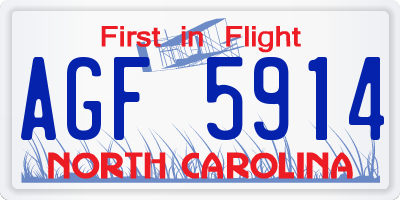 NC license plate AGF5914