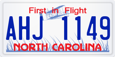 NC license plate AHJ1149