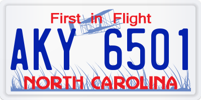 NC license plate AKY6501