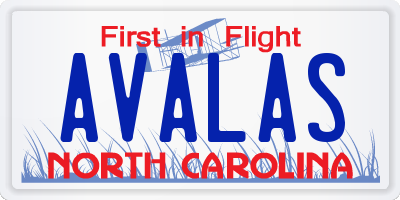NC license plate AVALAS